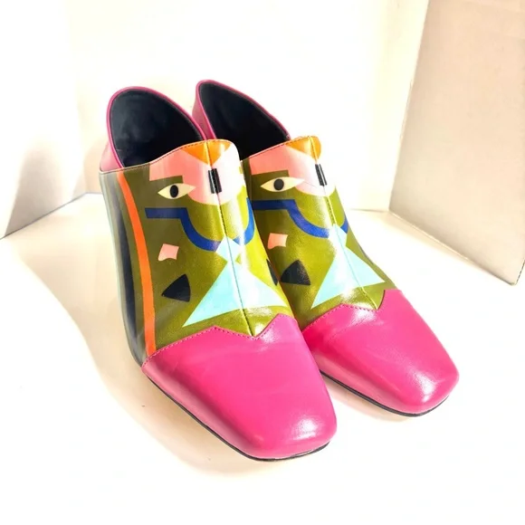 Fedoras Women Ankle High Heel Leather Shoes Size 40 - Picture 4 of 12